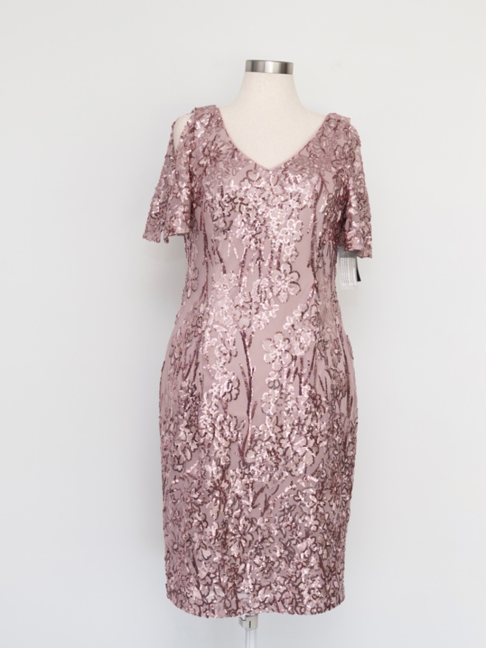 Alex Evenings - Sequin Flutter Sleeve Dress